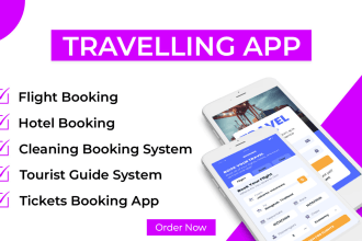 develop travel app, flight booking, hotel booking, cleaning booking system