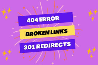 fix 404 error broken links 301 redirects wordpress issues