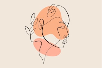 draw unique one line art, minimalist line art illustration