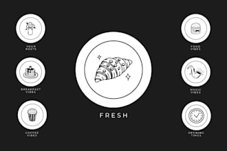 design custom vector icon set in 1 day