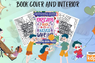 create kids coloring book, kids activity book interior book cover design for kdp