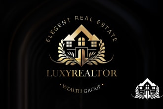 do modern realtor luxury real estate property construction logo design