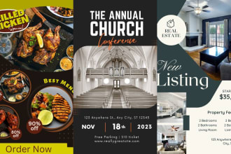 flyer, food flyer, church flyer