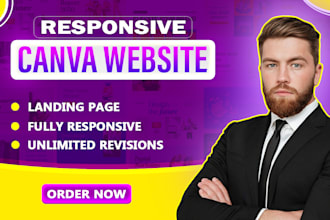 create stunning canva website, canva landing page, canva business website
