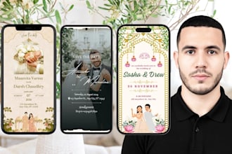 design indian wedding card, wedding invitation video
