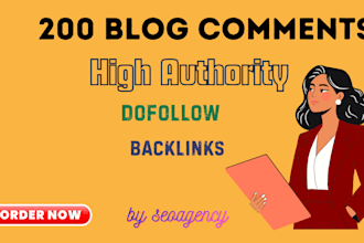do 200 manually high da blog commenting