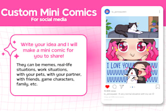 create mini comic with chibi characters for social media