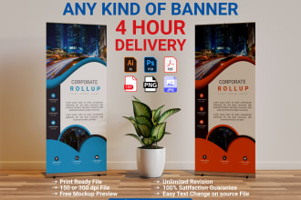 design an outstanding roll up banner in 4 hours
