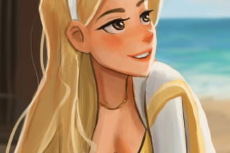 draw your oc or portrait in disney style,semi realistic