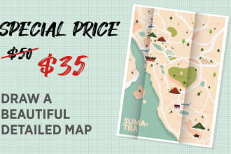 draw a cute illustration map for you