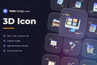 create 3d icon for user interface website or mobile app