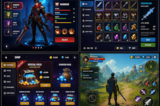 design professional game ui design for unity games