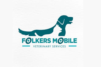 make modern dog pet care or animal logo design