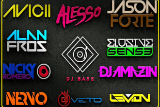 design custom band, music, edm or dj logo