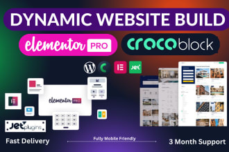 build dynamic wordpress website with crocoblock jetengine and elementor pro