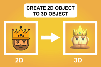 create from 2d to 3d object with blender