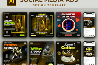 design product advertisement poster and social media ads
