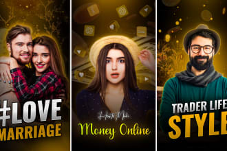 design amazing stylish instagram and youtube reels or shorts cover thumbnails