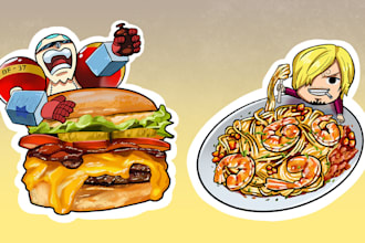 make food and beverage illustrations for your business