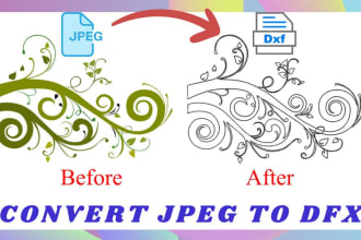 convert pdf, image, sketch, jpg to dxf file for cnc laser, plasma