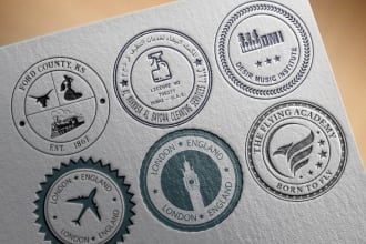 do vintage stamp seal badge logo design professionally asap