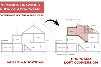 produce UK planning permission drawings existing and proposed