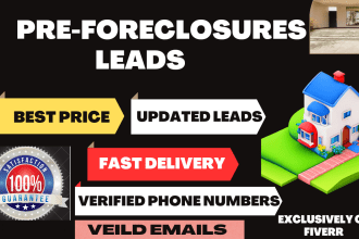 give you motivated pre foreclosures  leads with skip traced