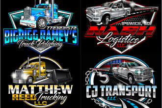 do trucking logistics transport dispatching towing and hauling logo