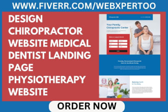 design chiropractor website medical dentist landing page physiotherapy website