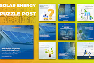 make solar energy social media puzzle post design