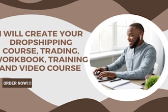 create your dropshipping course, trading, workbook, training and video course