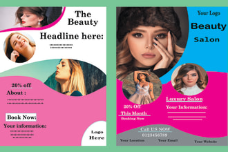 design spa,gym,beauty,salon,dl flyer and design direct mail eddm postcard