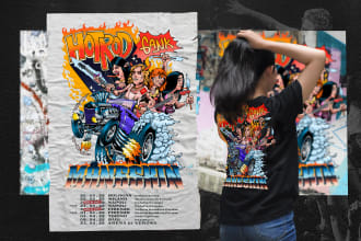 draw cartoon poster or flyer for event and your business