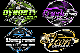 create auto detailing, automotive, car wash, and mobile detailing logo