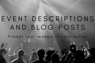 write descriptions and articles for your event pages
