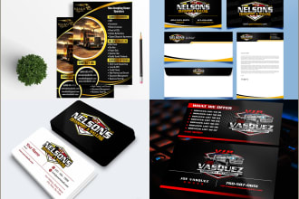 do trucking logistics detailing dispatching logo business card and flyer