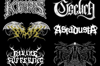 draw a death metal, brutal death, black metal for your logo