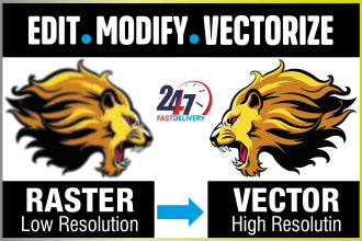 vector trace, edit, redraw, recreate logo and convert image to vector ai, eps