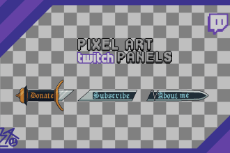 create original pixel art twitch panels
