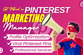 be your pinterest marketing manager, do pins designs, boards and seo