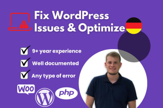 fix wordpress issues, optimize and do website maintenance