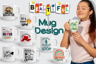 create a beautiful custom mug design asap