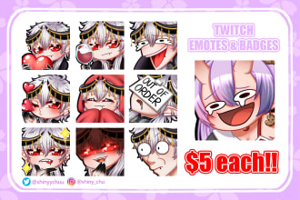 create anime style emotes for twitch, discord, youtube etc