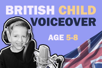 record a cheeky, cute british kids child voiceover in english