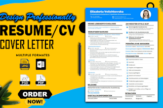 design creative professional modern resume, be your cv maker and resume builder
