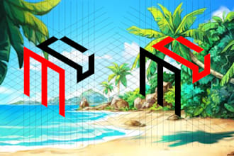 design initial grid or website logo in 24 hour