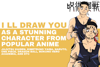 draw you as a stunning character from popular anime