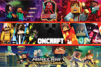 do custom minecraft youtube banner with your minecraft skin