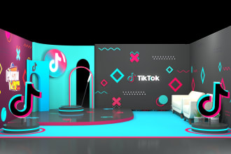model render 3d exhibition stall booth retail display kiosk
