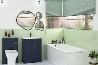 design bathroom interior, vanity, closet and 3d render